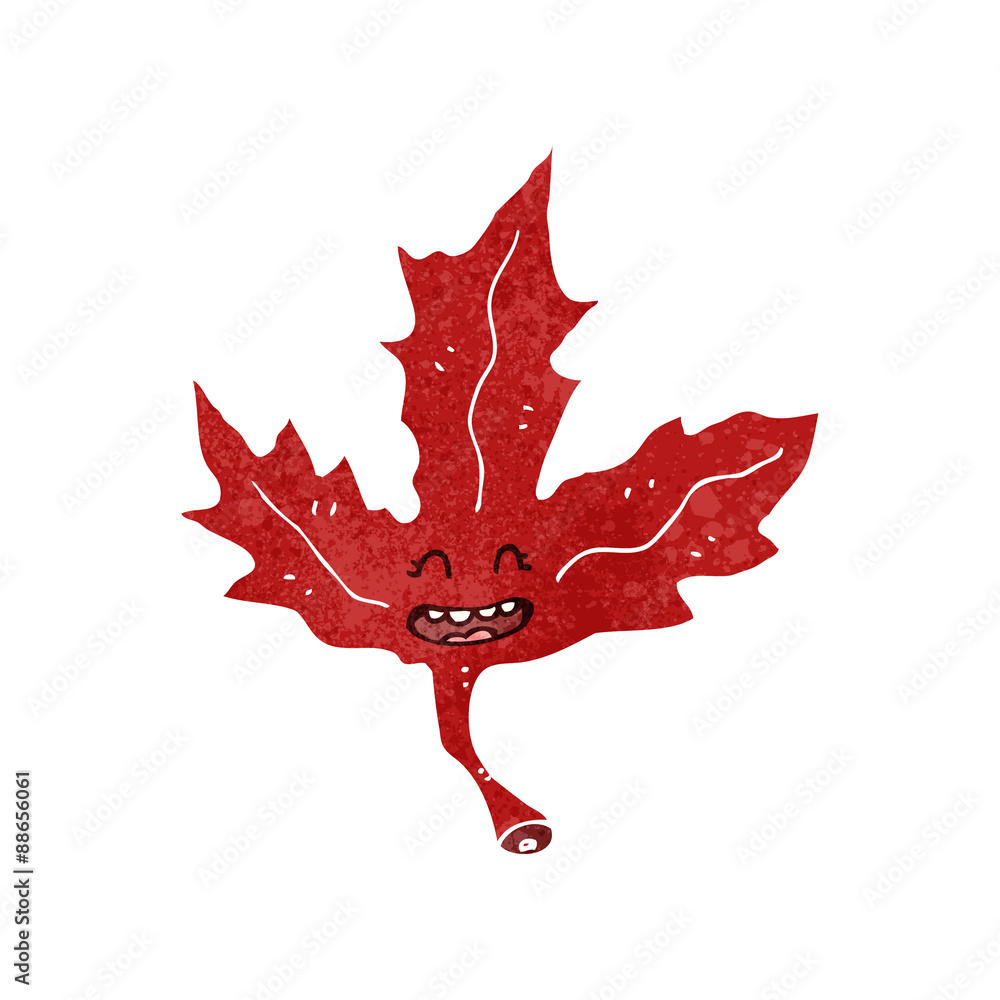 Fototapeta premium retro cartoon maple leaf