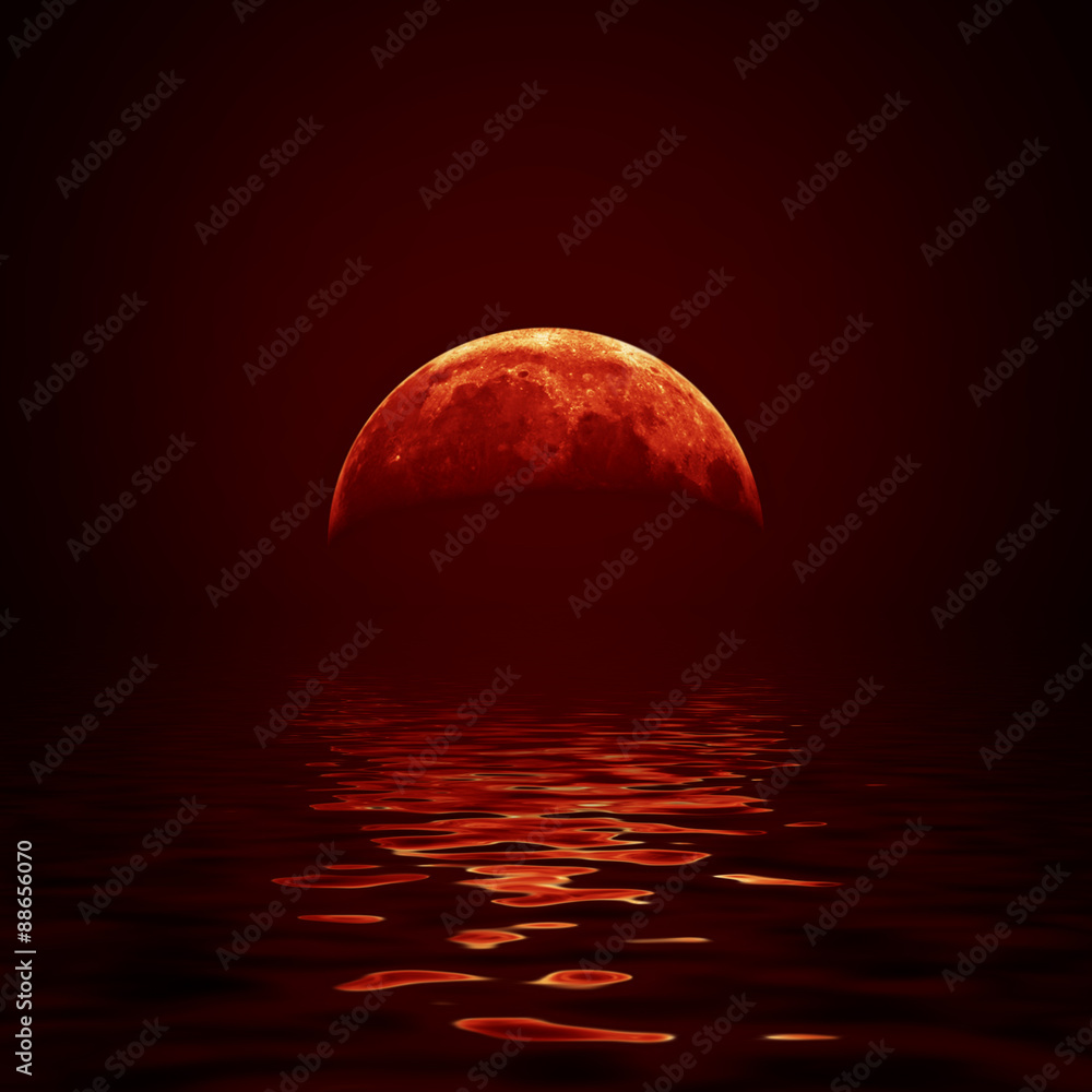 Naklejka premium Red moon