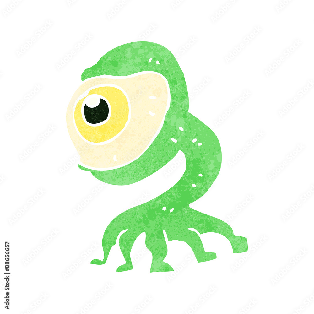 Obraz premium retro cartoon alien monster