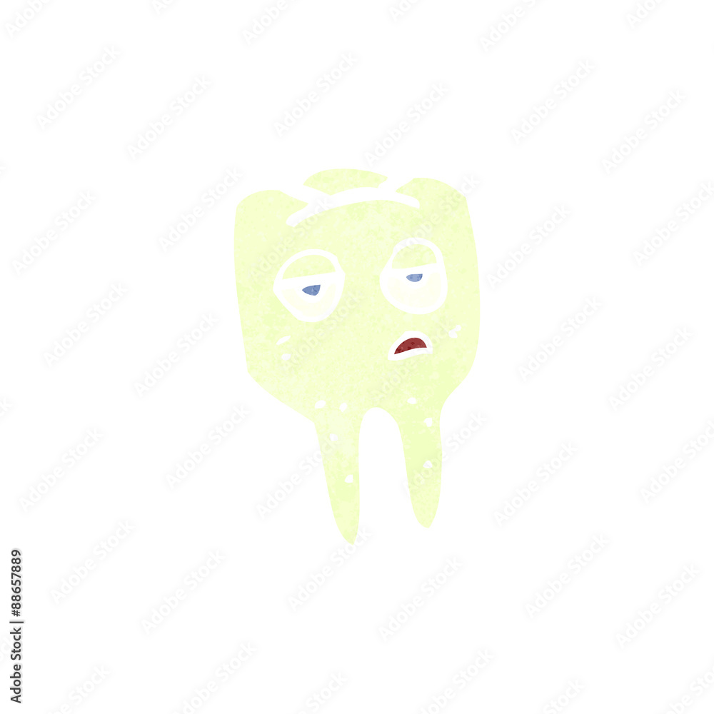 retro cartoon tooth retro cartoon tooth