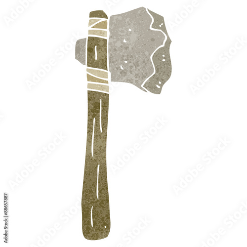 retro cartoon stone axe