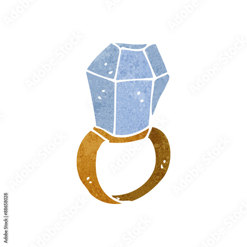 retro cartoon giant engagement ring
