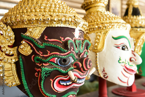Hua Khon (Thai Traditional Mask) Used in Khon - Thai traditional dance of the Ramayana Epic Saga 
