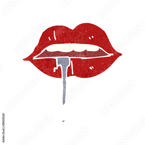 retro cartoon drooling mouth
