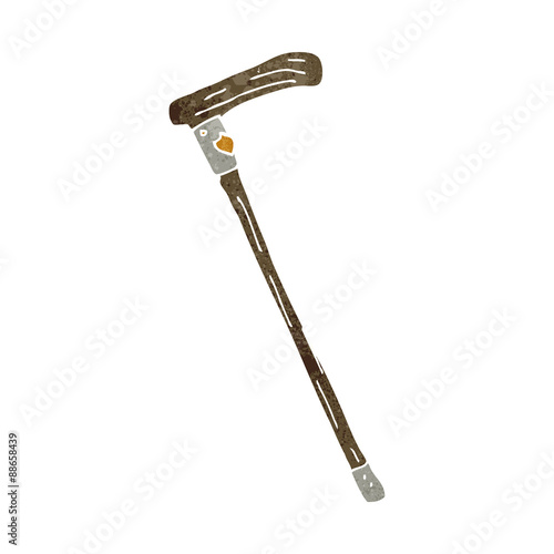 retro cartoon walking stick