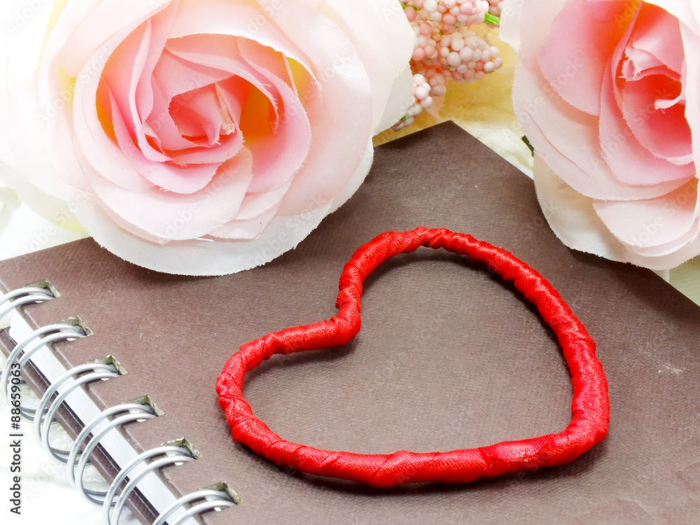 valentine day with heart and rose flower background concept valentine day with heart and rose flower background concept