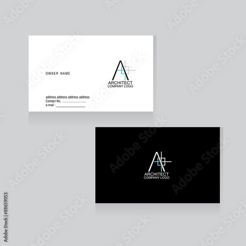 company logo with business card vector illustration 