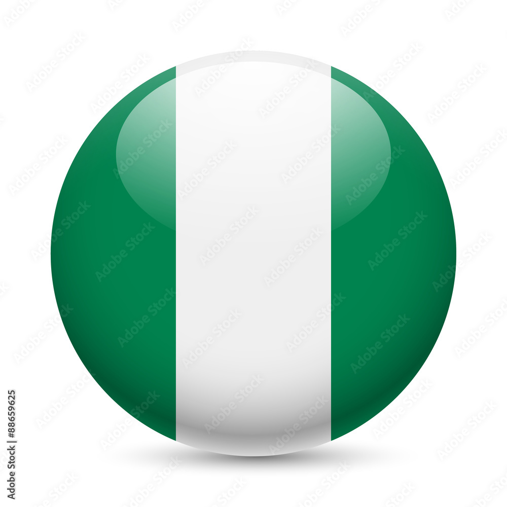 Round glossy icon of Nigeria Round glossy icon of Nigeria
