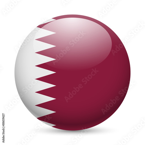 Round glossy icon of Qatar