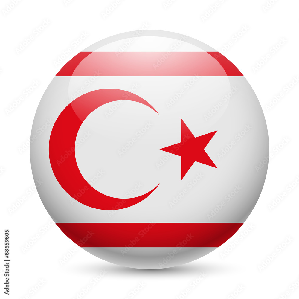 Round glossy icon of Northern Cyprus Round glossy icon of Northern Cyprus