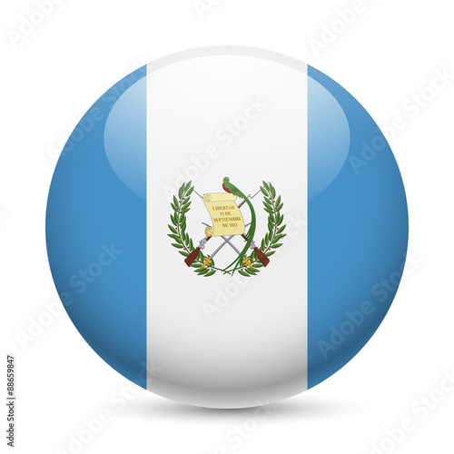 Round glossy icon of Guatemala