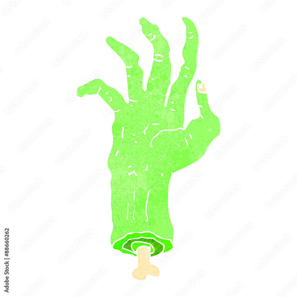 Obraz premium retro cartoon zombie hand