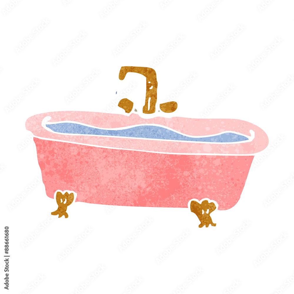Naklejka premium retro cartoon bath of water