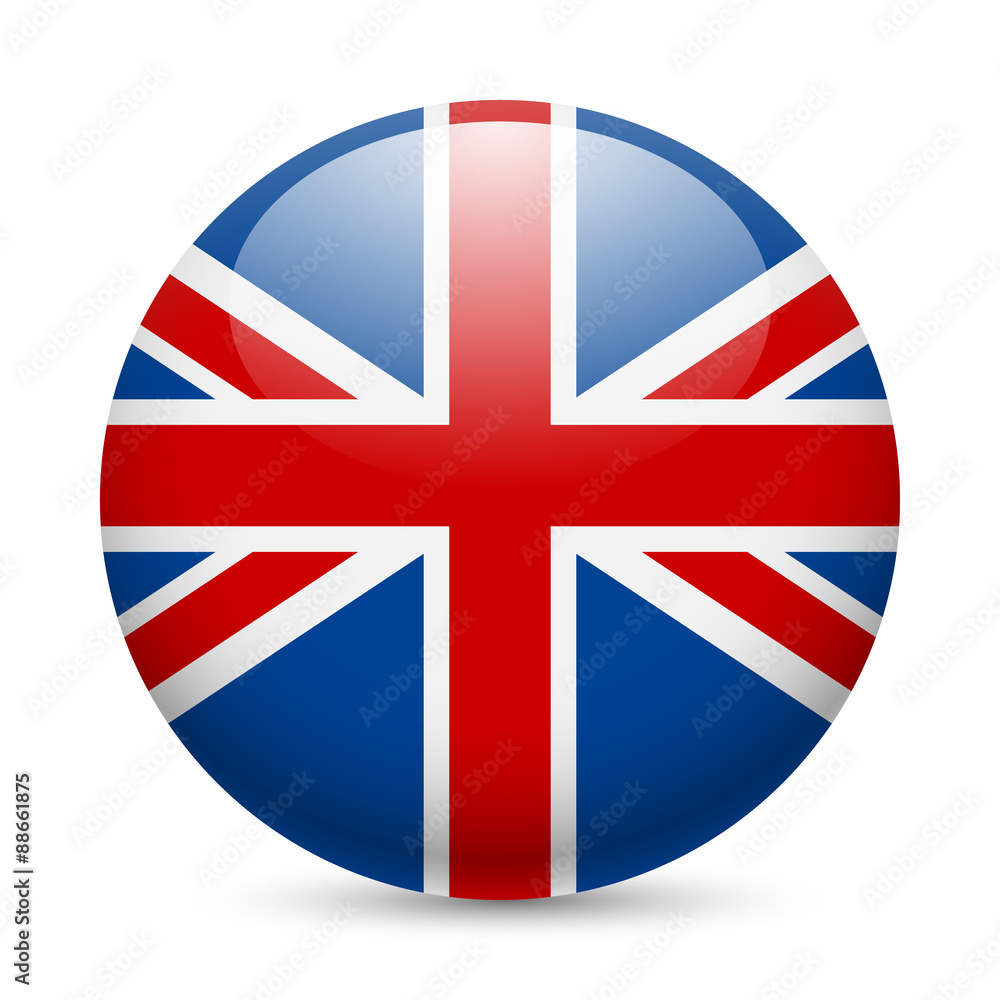 Obraz premium Round glossy icon of Great Britain