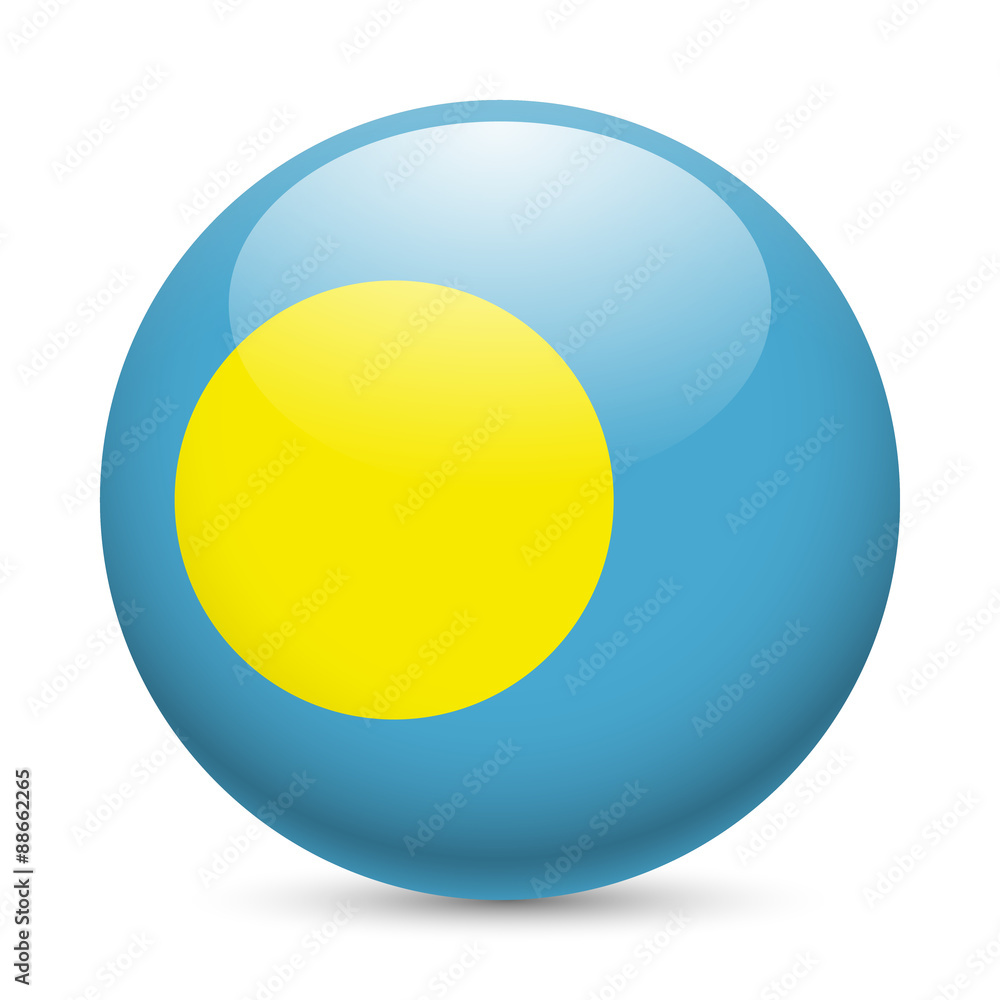 Round glossy icon of Palau