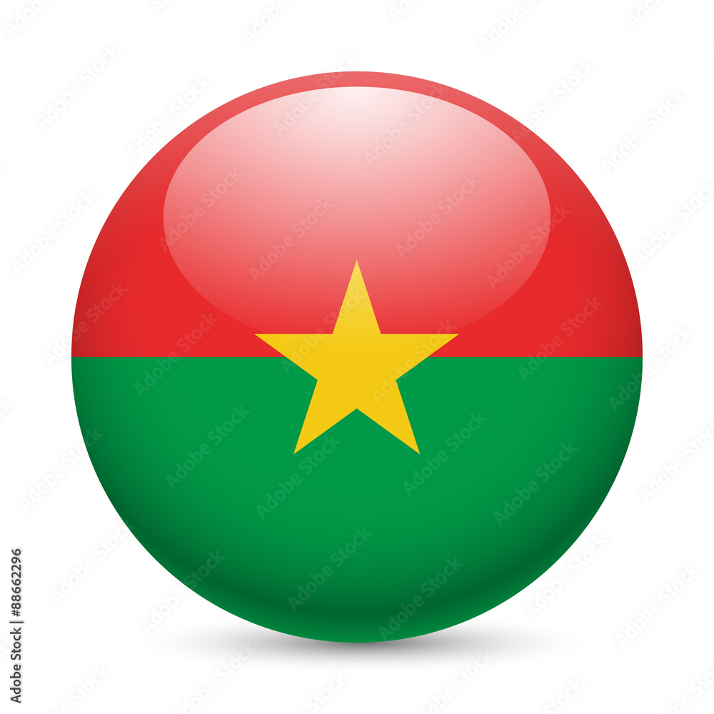 Round glossy icon of Burkina Faso Round glossy icon of Burkina Faso