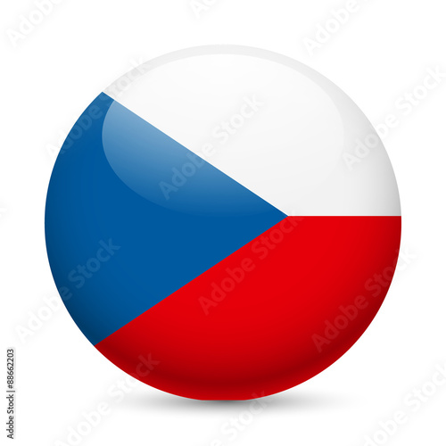 Round glossy icon of Czech Republic