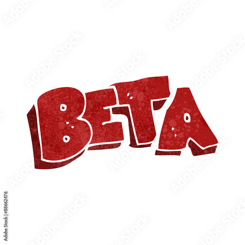 retro cartoon BETA symbol