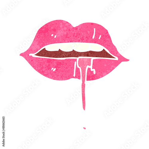 retro cartoon drooling mouth