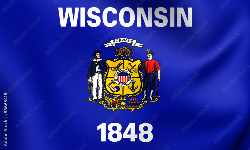Fototapeta premium Flag of the Wisconsin, USA.