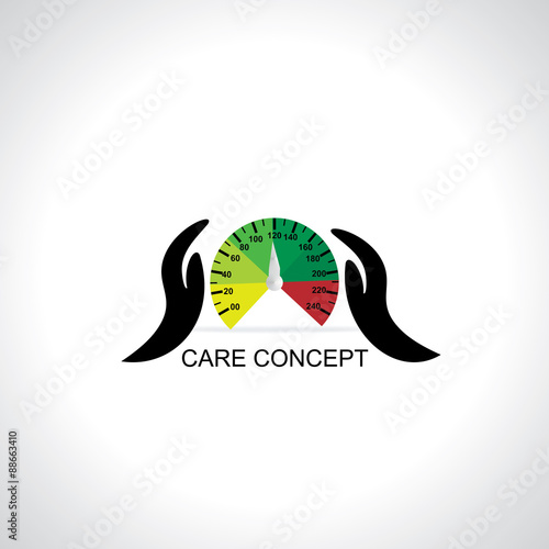 speed mater caring with hand vector illustration 
