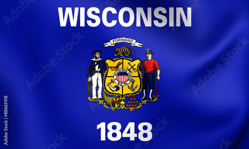Flag of the Wisconsin, USA.