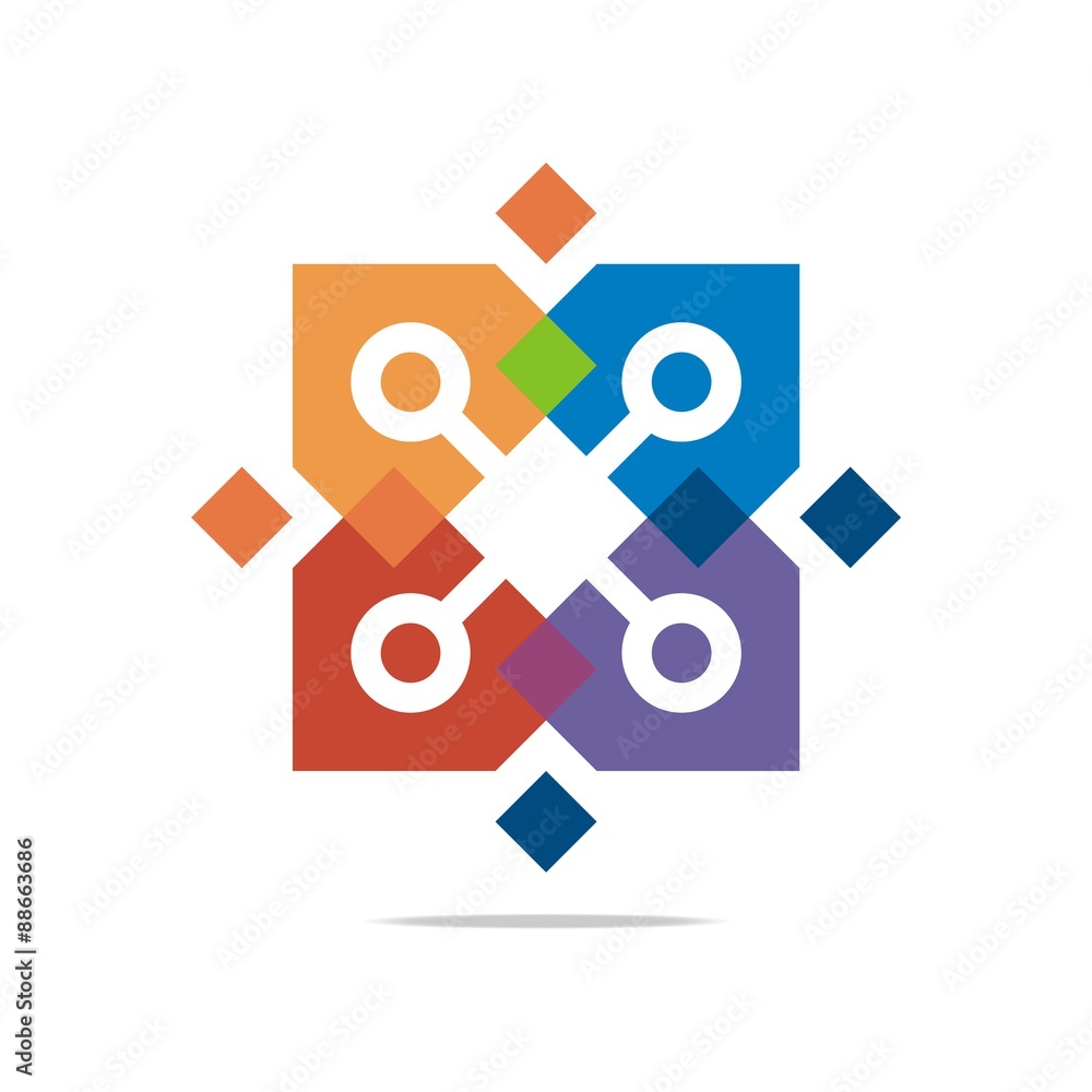 Logo Abstract Connection Circle Square Element Design Vector Logo Abstract Connection Circle Square Element Design Vector