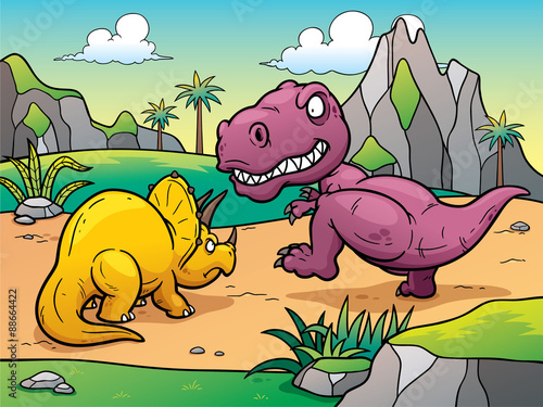Vector illustration of Dinosaurs cartoon