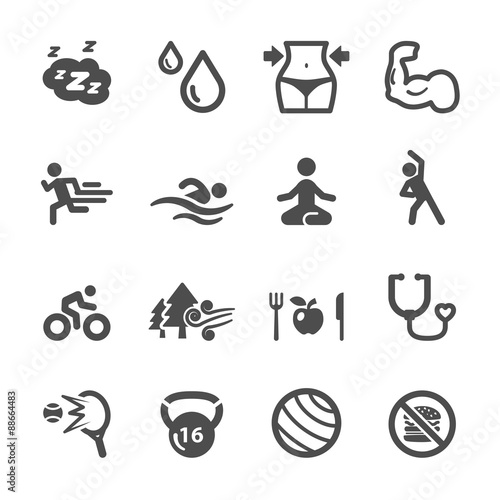 healthy and fitness icon set, vector eps10