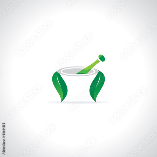 creative mortar pestle ayurveda concept vector illustration