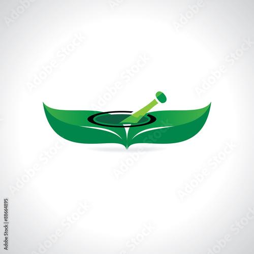 creative mortar pestle ayurveda concept vector illustration