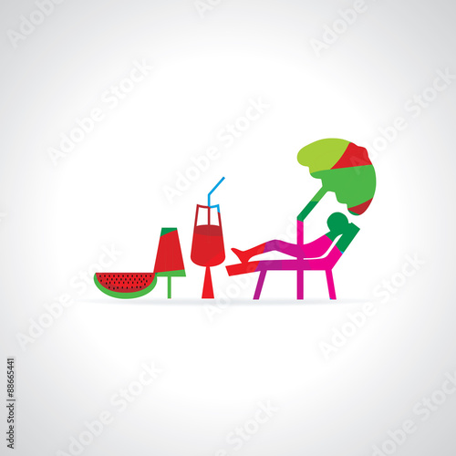 abstract mocktail and ice candy with relaxing peoples vector illustration