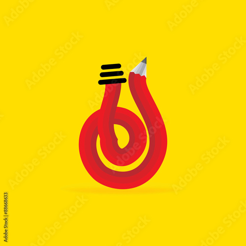 creative idea with pencil vector illustration 