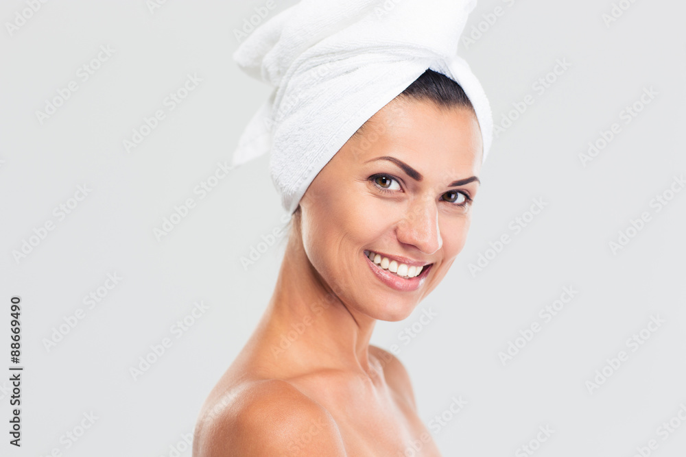 Beauty portrait of a smiling beautiful woman with fresh skin Beauty portrait of a smiling beautiful woman with fresh skin