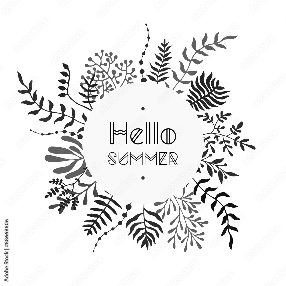 Obraz premium Floral vector black and white bouquet