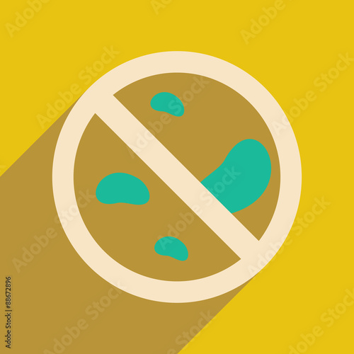 Flat with shadow icon and mobile application Petri dish