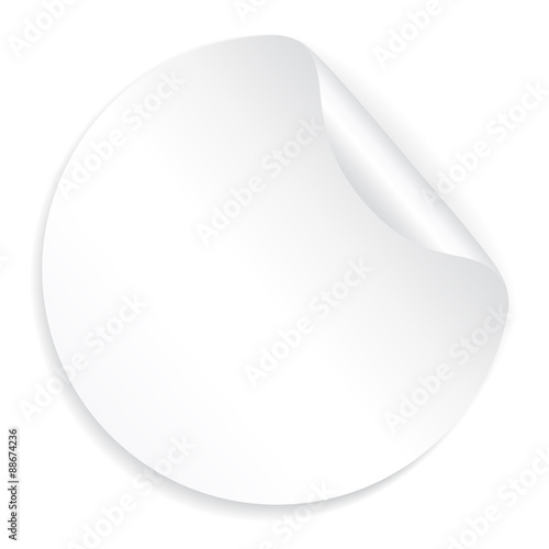 Blank white sticker