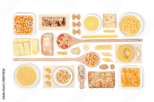 cereals on white background  