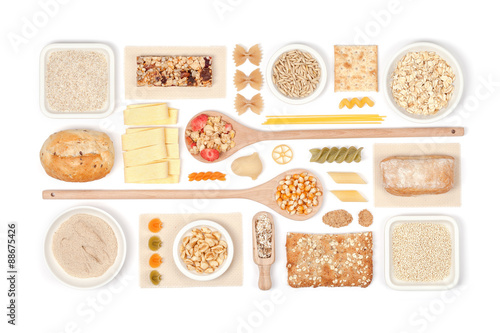 cereals on white background 