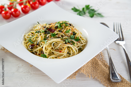 Italian pasta aglio olio