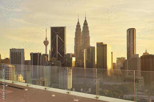 Photography Dramatic scenery of the Kuala Lumpur city at sunset