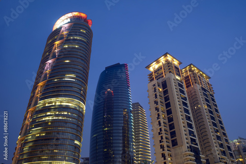 Photography Morden office in downtown Kuala Lumpur at twilight