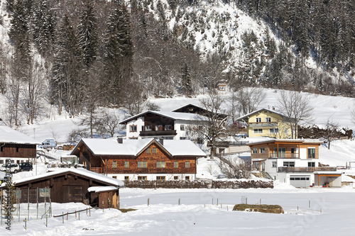 Alpine village in the snow © FotoKachna