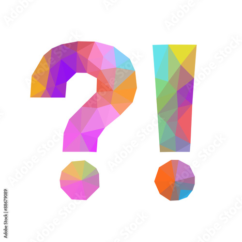 low poly exclamation mark question isolated polygonal