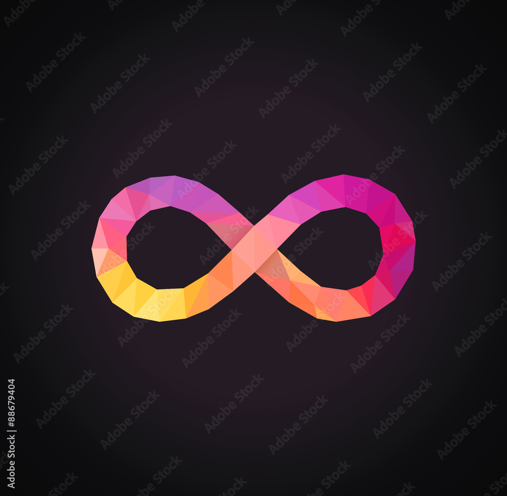 low-poly sign of infinity full color low-poly sign of infinity full color