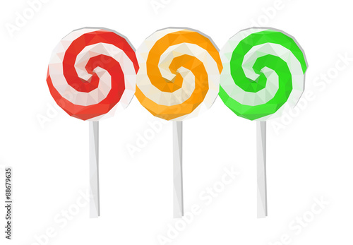 polygonal spiral candy sweet red yellow green