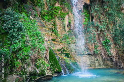 David's waterfall at Ein Gedi Nature Reserve