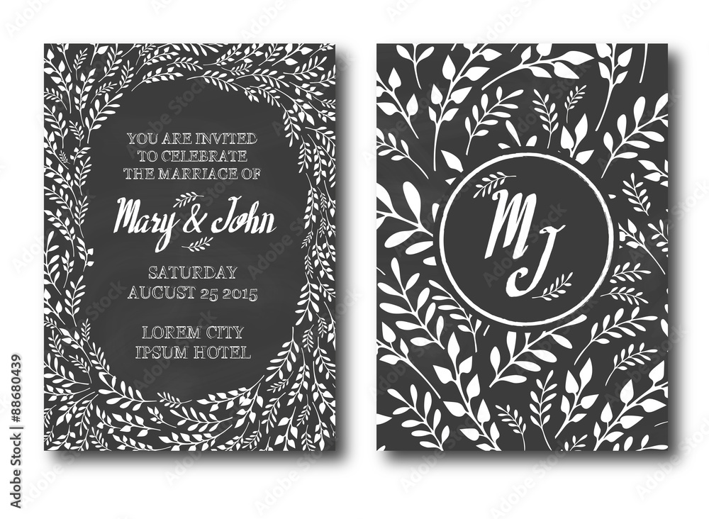 Wedding Invitation Vintage Typographic Background 