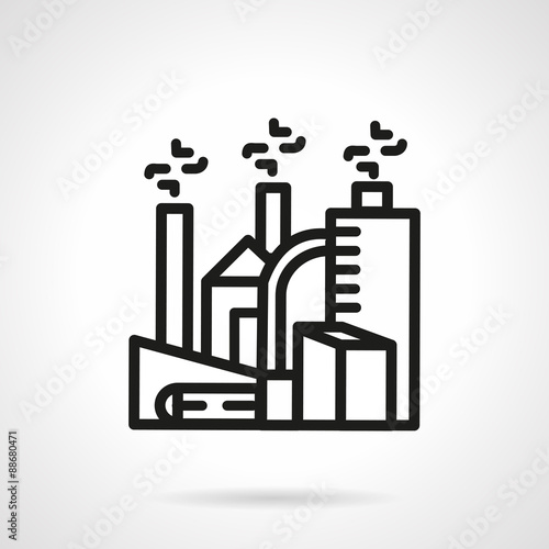 Chemical plant line vector icon