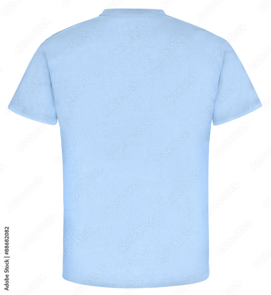 T-Shirt unifarben hellblau Rücken Stock Photo | Adobe Stock